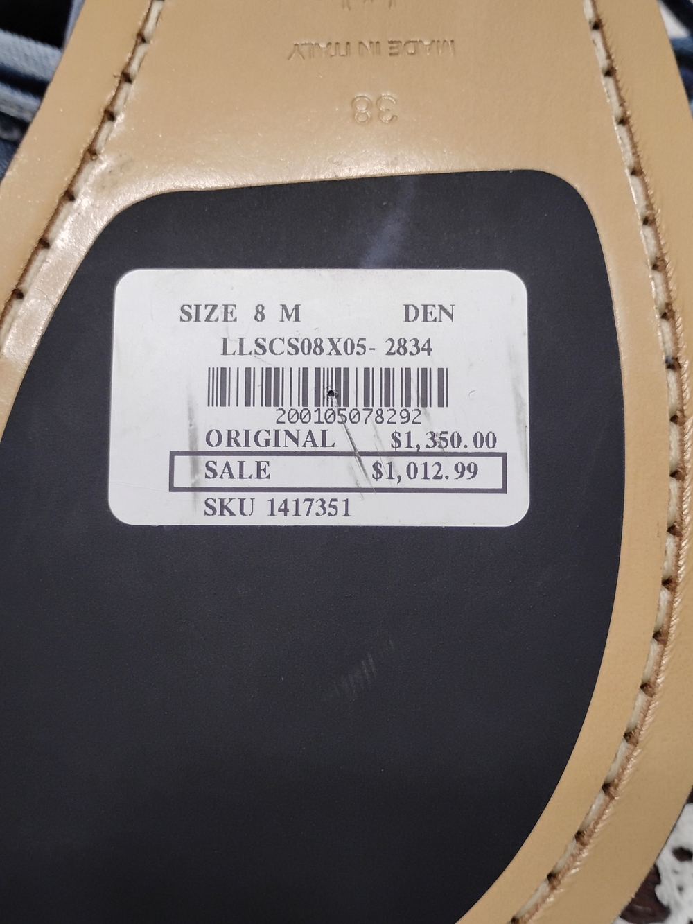 NWOB Loewe Campo Denim Boat Shoes - Blue Mens Sz 8 - Picture 8 of 8